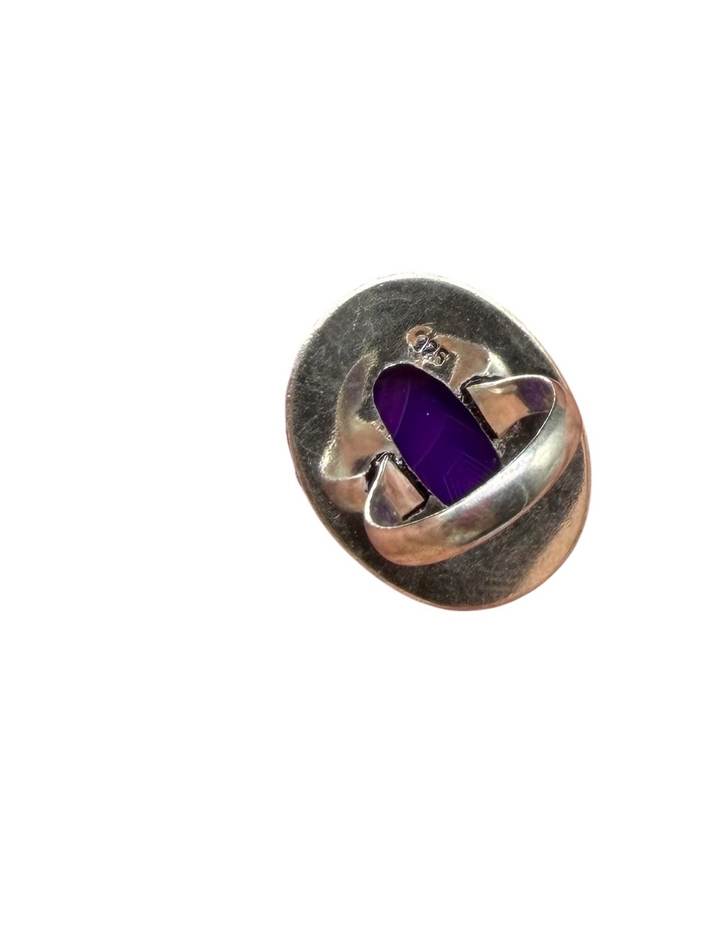 Purple Botswana Agate Ring Size 6.5 925 Sterling Silver Overlay - Picture 4 of 4